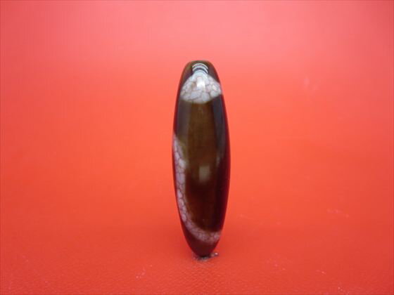 【チベット高級龍紋天珠】白蛇天珠約41×12mm【天然模様入り】【一点物】