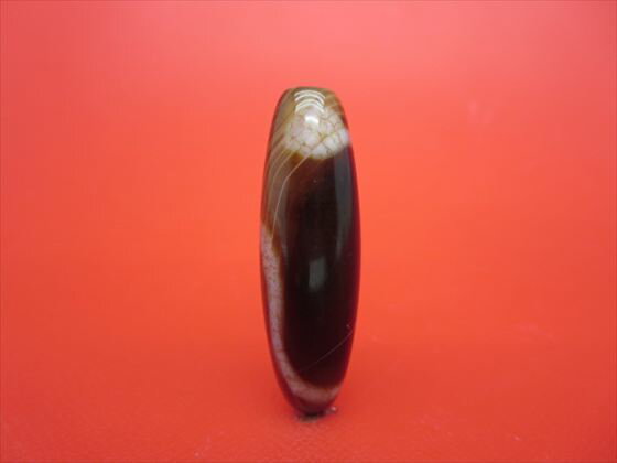 【チベット高級龍紋天珠】白蛇天珠約40×12mm【天然模様入り】【一点物】