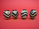 【チベット天珠】虎牙水紋天珠15×12mm【4粒SET】