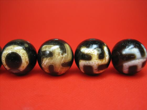 ※訳あり※【チベット高級至純天珠】一眼万字天珠Φ20±0.5mm【2粒SET・馬蹄痕】