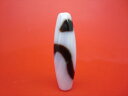 【チベット高級天珠】白蛇天珠・白約39×11.5mm【天然模様入り】【一点物】