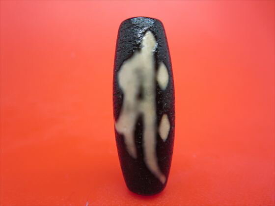 【チベット天珠】如意勢至菩薩天珠(サク)約39×14mm【龍鱗加工】【一点物】