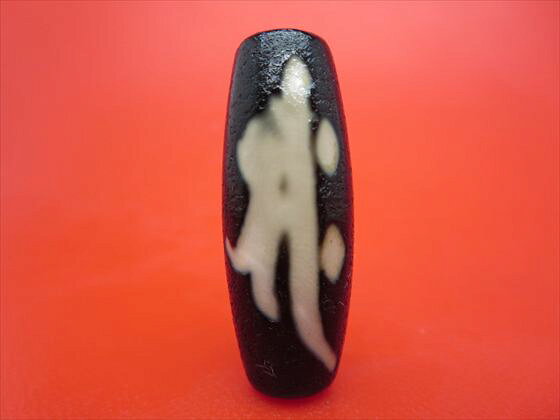 【チベット天珠】如意勢至菩薩天珠(サク)約39×14mm【龍鱗加工】【一点物】