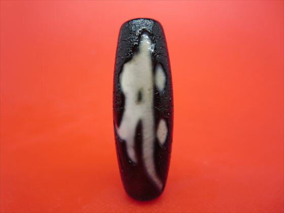 【チベット天珠】如意勢至菩薩天珠(サク)約38×13mm【龍鱗加工】【一点物】