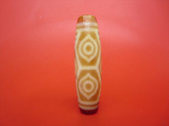 【チベット紅玉髄天珠】龍眼天珠（ツヤなし）カーネリアン約59×16mm【一点物】