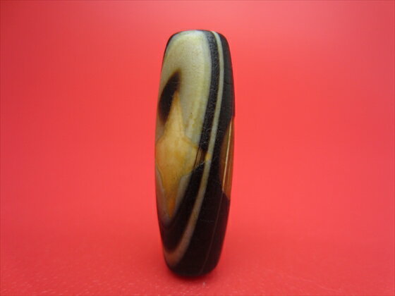 【チベット火供天珠】日月星天珠【天然模様入り】【一点物】