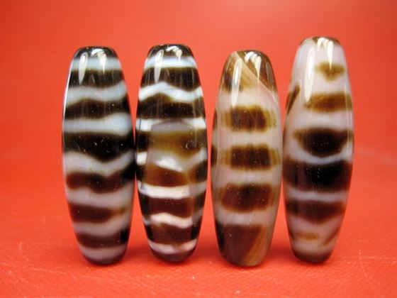 ※訳あり※【チベット高級至純天珠】水紋天珠38×12mm【2粒SET】