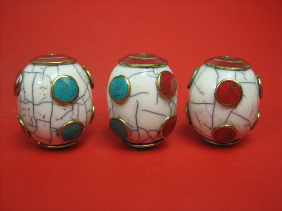 【粒売り】チベットアンティークビーズΦ28×23mm