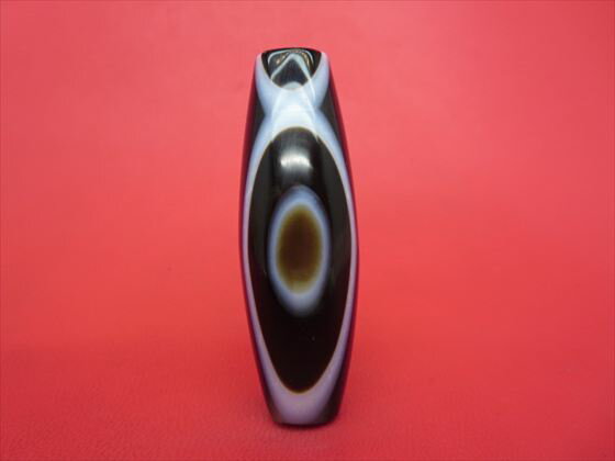 【チベット高級天珠】羊眼板珠・天眼珠約58×20mm【水晶入り】【一点物】