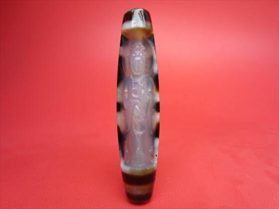 【チベット彫刻天珠】虎牙蓮花観音天珠【一点物】