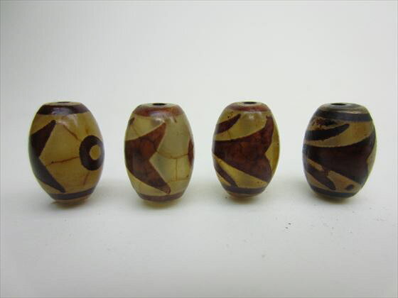 【チベット高級龍紋天珠】大人天珠14×10mm【4粒SET】
