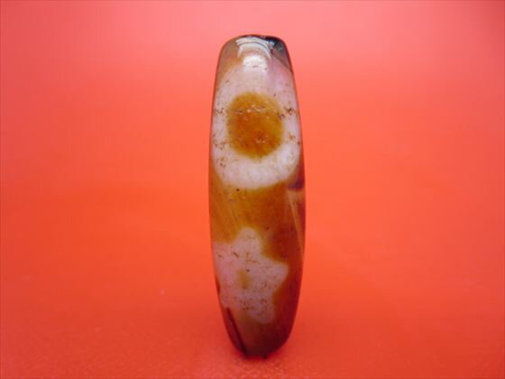 【チベット天珠】日月星天珠約38×12mm【天然模様入り】【一点物】