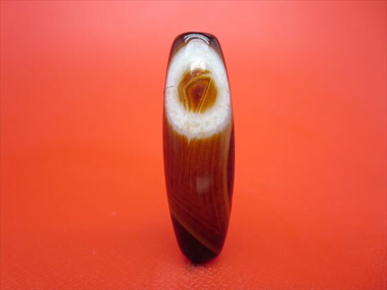 【チベット天珠】日月星天珠約37×12mm【天然模様入り】【一点物】