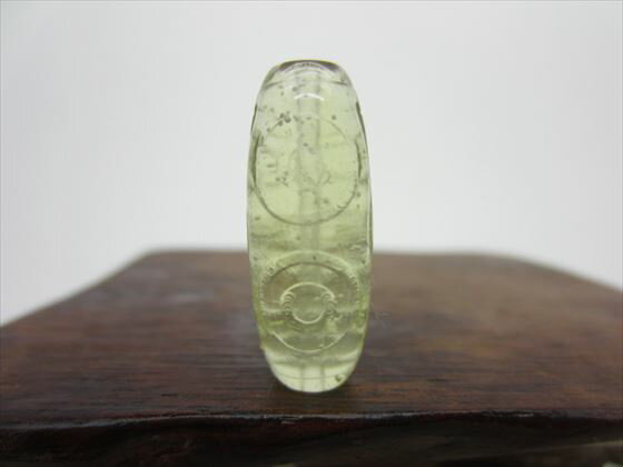 【リビアングラス天珠】三眼天珠2.8g【鑑別済み】【一点物】