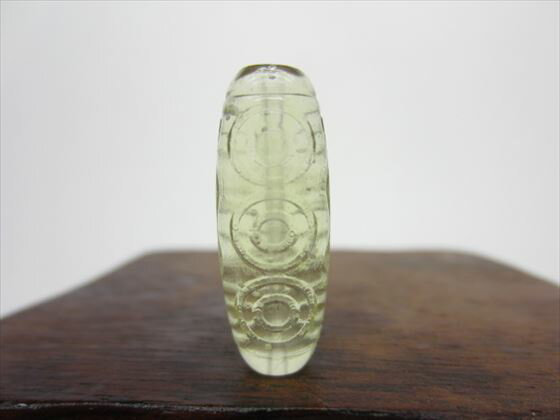 【リビアングラス天珠】五眼天珠3.8g【鑑別済み】【一点物】