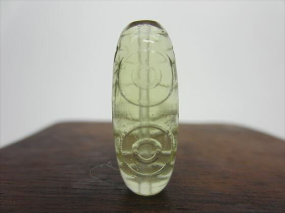 【リビアングラス天珠】三眼天珠3g【鑑別済み】【一点物】