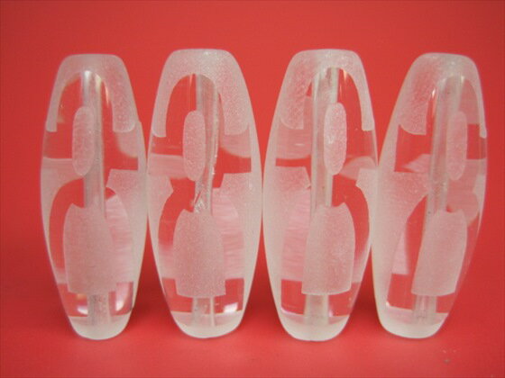 【チベット水晶天珠】財神天珠34×10.6±1mm