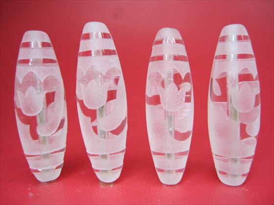 【チベット水晶天珠】水蓮花天珠38×12mm