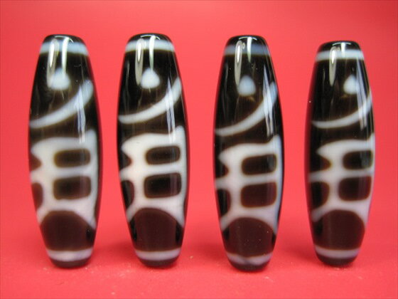 【チベット高級至純天珠】梵字仏眼天珠辰・巳年(アン)約38×12mm