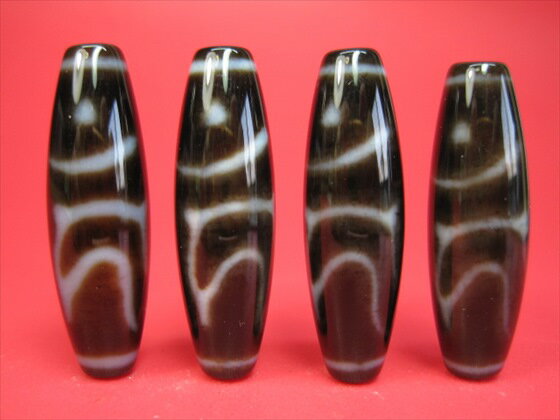 【チベット高級至純天珠】梵字仏眼天珠酉年(カーン)約38×12mm