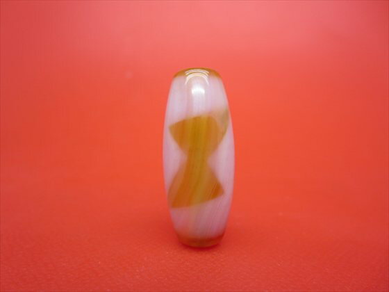 【チベット紅玉髄天珠】閃電五眼天珠カーネリアン約30×12mm【一点物】