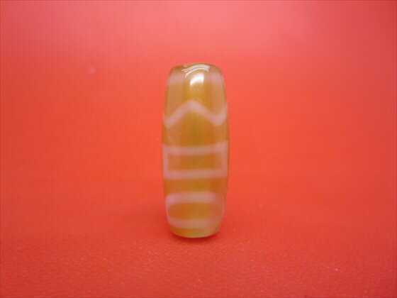 【チベット紅玉髄天珠】息増懐珠カーネリアン約30×13mm【一点物】