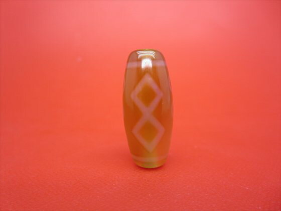 【チベット紅玉髄天珠】金剛六眼天珠カーネリアン約31×13mm【一点物】