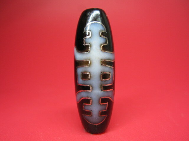 【チベット銀線天珠】福寿天珠ハンドメイド