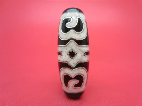 【チベット銀線天珠】蓮師法帽天珠ハンドメイド【一点物】