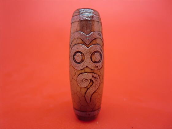 【チベット火供天珠】法相仏眼天珠約40×13mm【一点物】