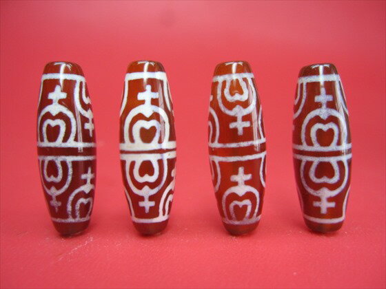 ※訳あり※【チベット高級天珠】蓮花寶瓶天珠・赤30×10mm