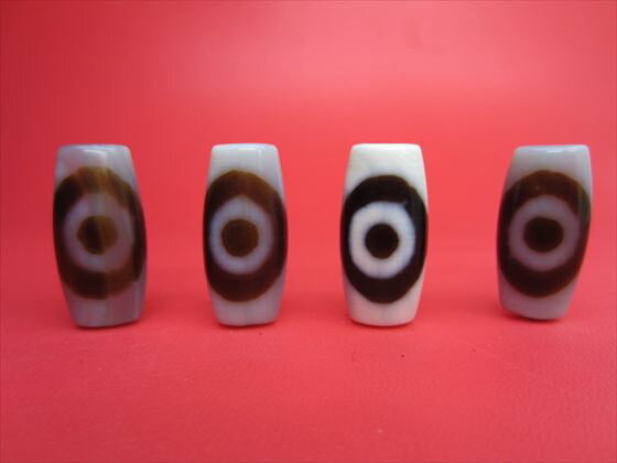 【チベット高級至純天珠】虎牙二眼天珠28±1×12-14×10-11mm