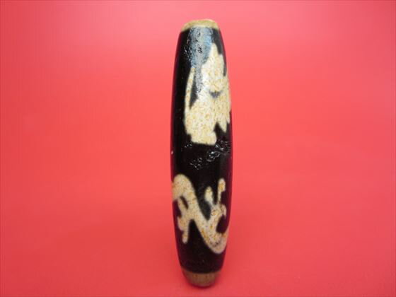 【チベット天珠】龍神天珠油潤加工【馬蹄痕】【一点物】