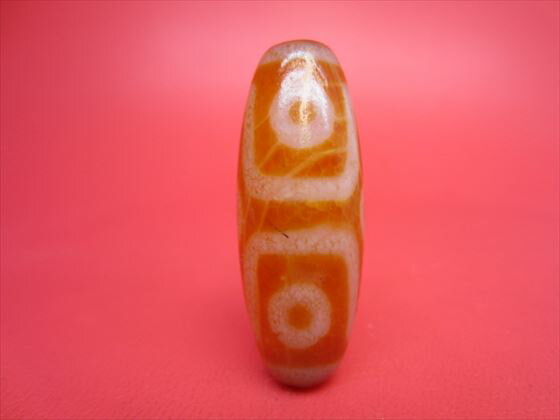 【チベット高級紅龍紋天珠】六眼天珠【鉱物入り】【一点物】