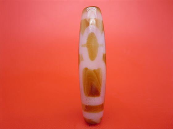 【チベット天珠】一眼財神天珠約51×12mm【天然模様入り】【一点物】