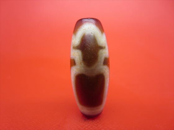 【チベット天珠】一眼財神天珠約30×12mm【天然模様入り】【一点物】