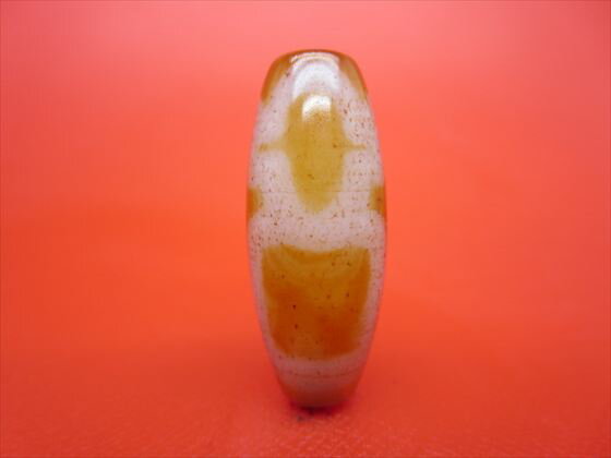 【チベット天珠】一眼財神天珠約30×12mm【天然模様入り】【一点物】