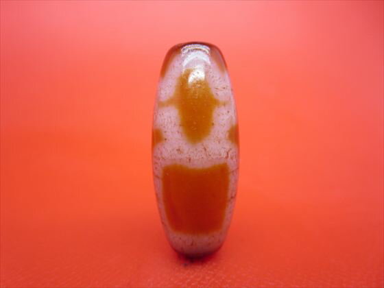 【チベット天珠】一眼財神天珠約29×12mm【天然模様入り】【一点物】