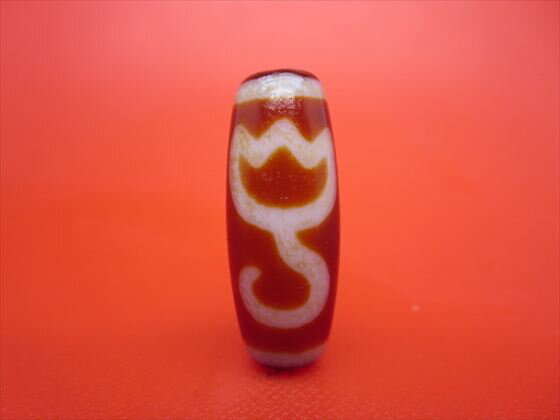 【チベット天珠】水蓮花天珠約31×12.6mm【天然模様入り】【一点物】