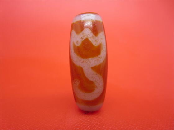 【チベット天珠】水蓮花天珠約31×12.6mm【天然模様入り】【一点物】