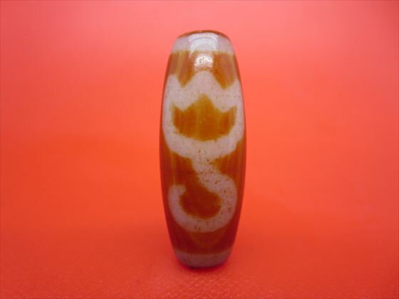 【チベット天珠】水蓮花天珠約33×12.6mm【天然模様入り】【一点物】