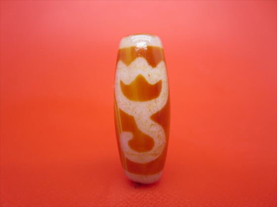 【チベット天珠】水蓮花天珠約33×12.6mm【天然模様入り】【一点物】