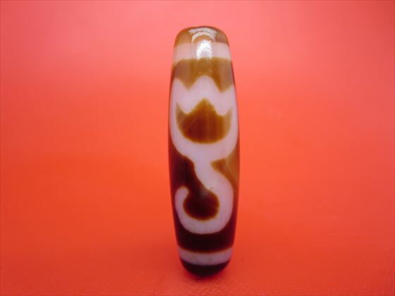 【チベット天珠】水蓮花天珠約42×12.6mm【天然模様入り】【一点物】