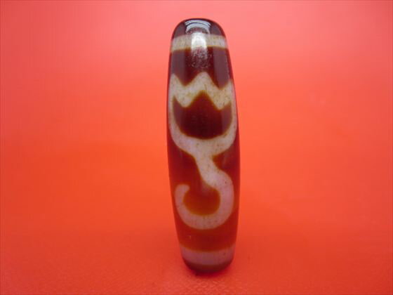 【チベット天珠】水蓮花天珠約43×13mm【天然模様入り】【一点物】