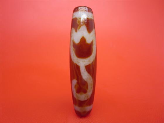 【チベット天珠】水蓮花天珠約51×13mm【天然模様入り】【一点物】