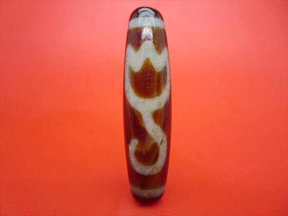 【チベット天珠】水蓮花天珠約50×13mm【天然模様入り】【一点物】