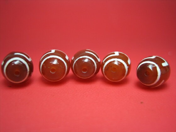 【チベット天珠】万字天珠・赤14×10mm