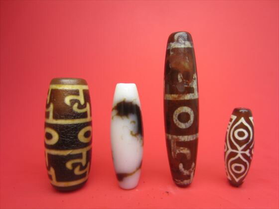  チベット天珠 バラエティミックス 4粒SET  一点物 