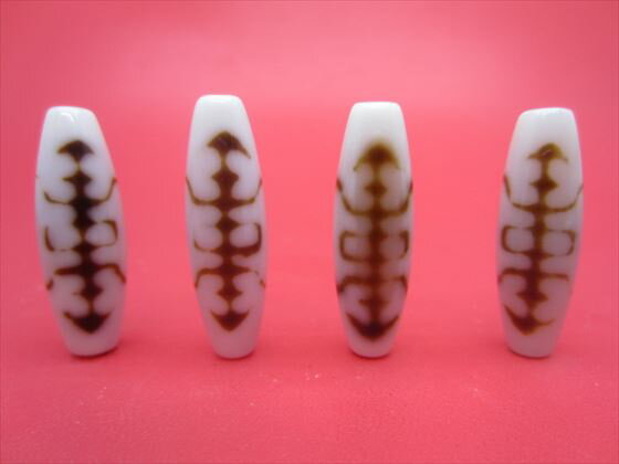 ※訳あり※【チベット高級至純天珠】福寿天珠・白38-40×12mm