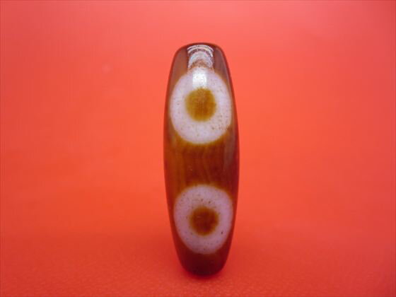 【チベット天珠】二眼蔵神天珠約36×12mm【一点物】